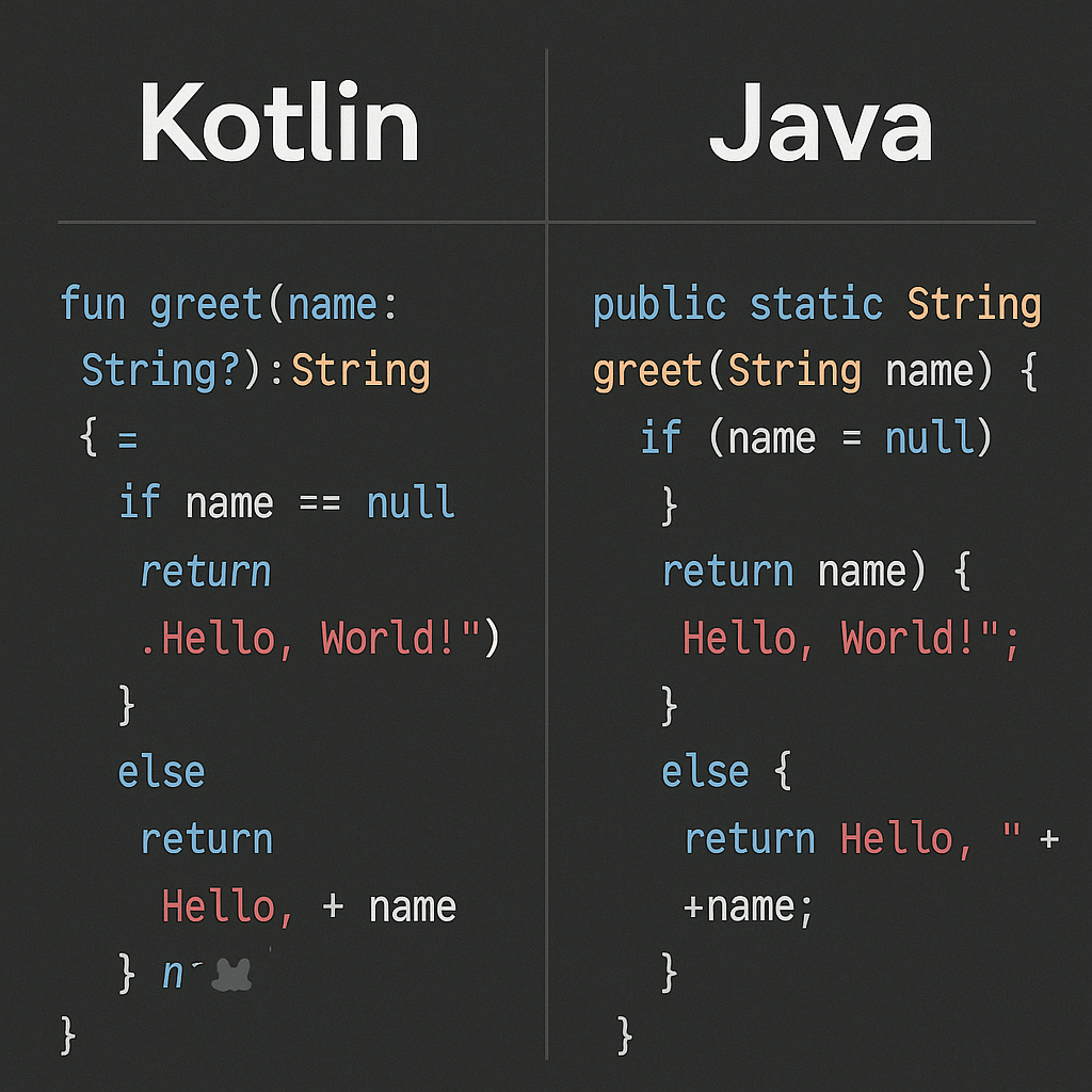 Kotlin vs Java code snippet comparison