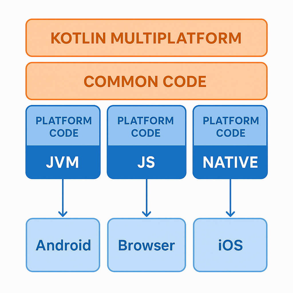 Diagram of Kotlin Multiplatform architecture