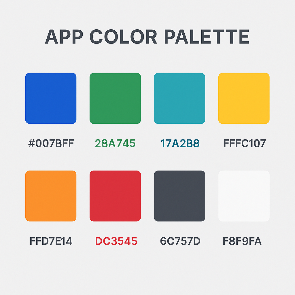 Example of a well-defined app color palette