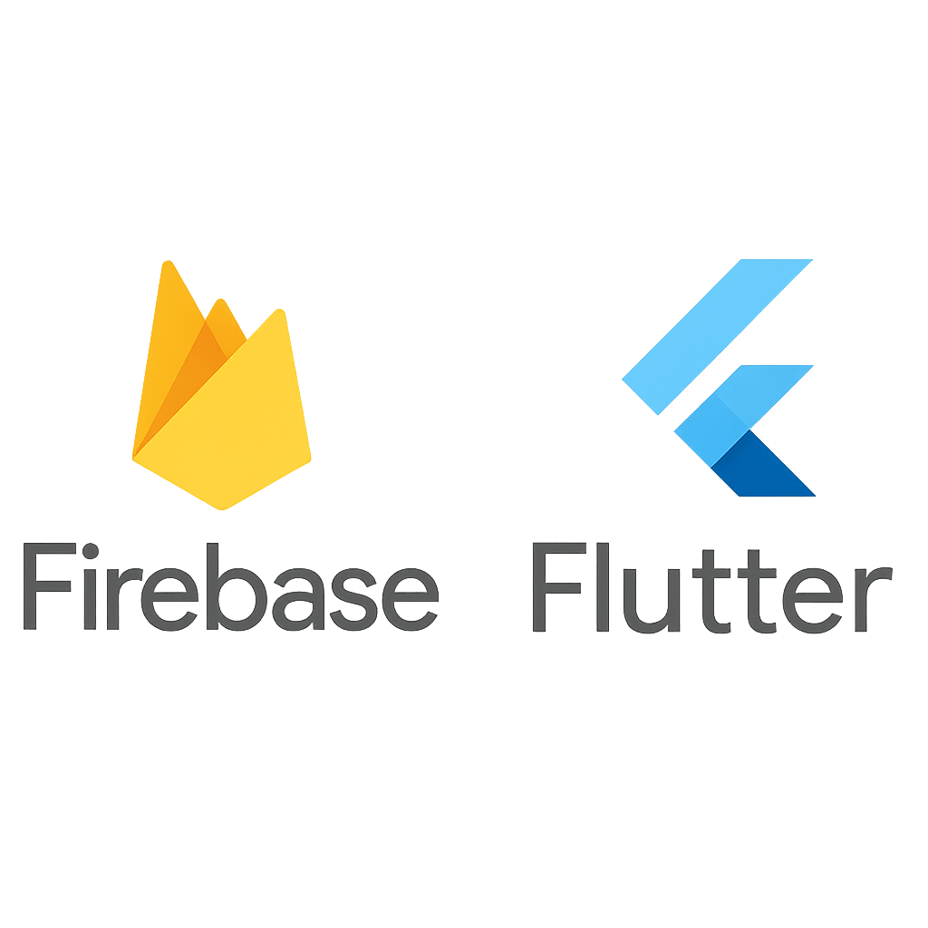 Firebase and Flutter logos side-by-side