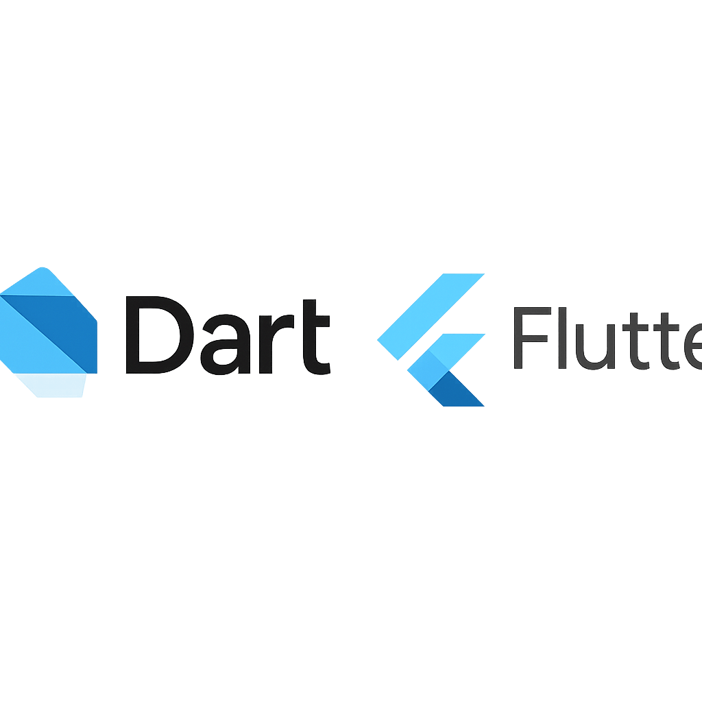 Dart logo and Flutter logo side-by-side