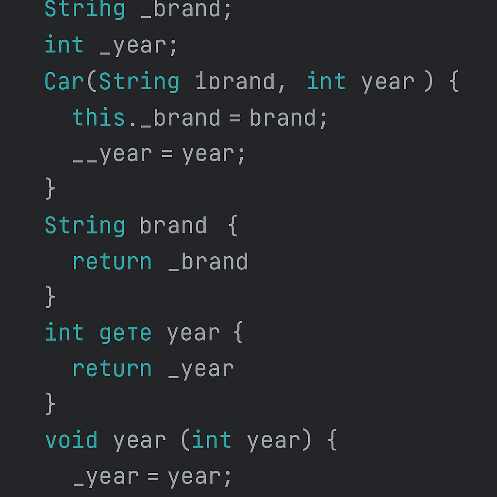 Code example of a Dart class