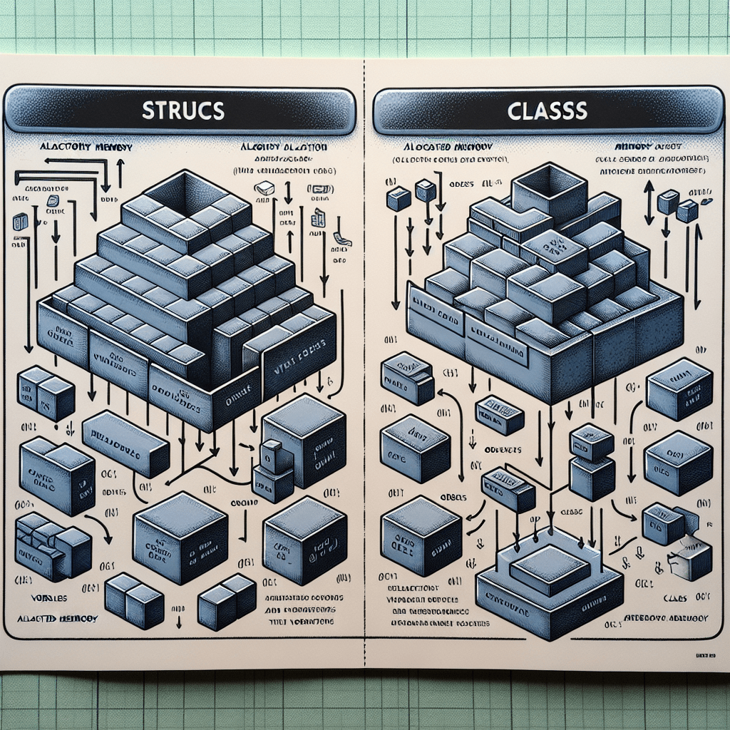 Struct vs. Class Memory Allocation Diagram